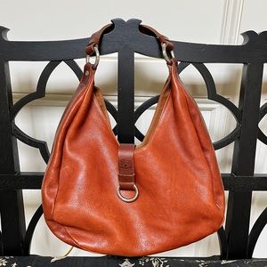 Vintage Il Bisonte caramel leather hobo shoulder bag